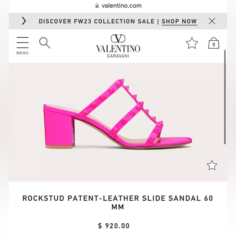 VALENTINO Rockstud Patent Leather Sandals 💝